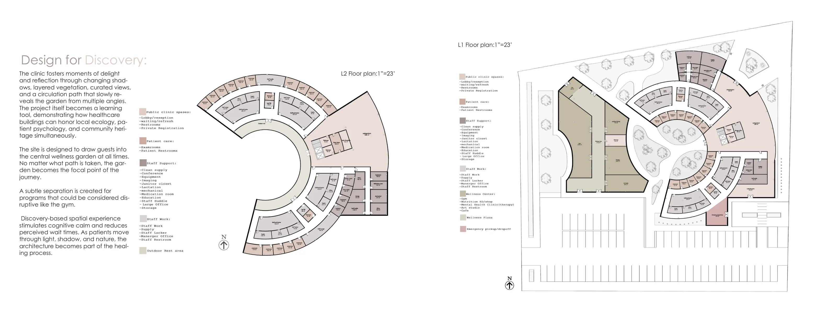 Winter Garden Wellness Clinic - design for discovery, level 1 and level 2 floor plans